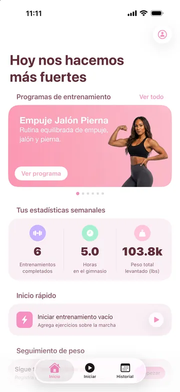 Pestaña Inicio con el tema Cupcake