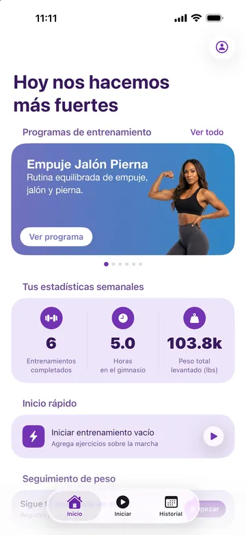 Pestaña Inicio con el tema Amatista